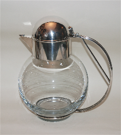 Caraffa grande in argento e vetro 