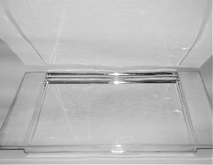 A silver rectangular tray